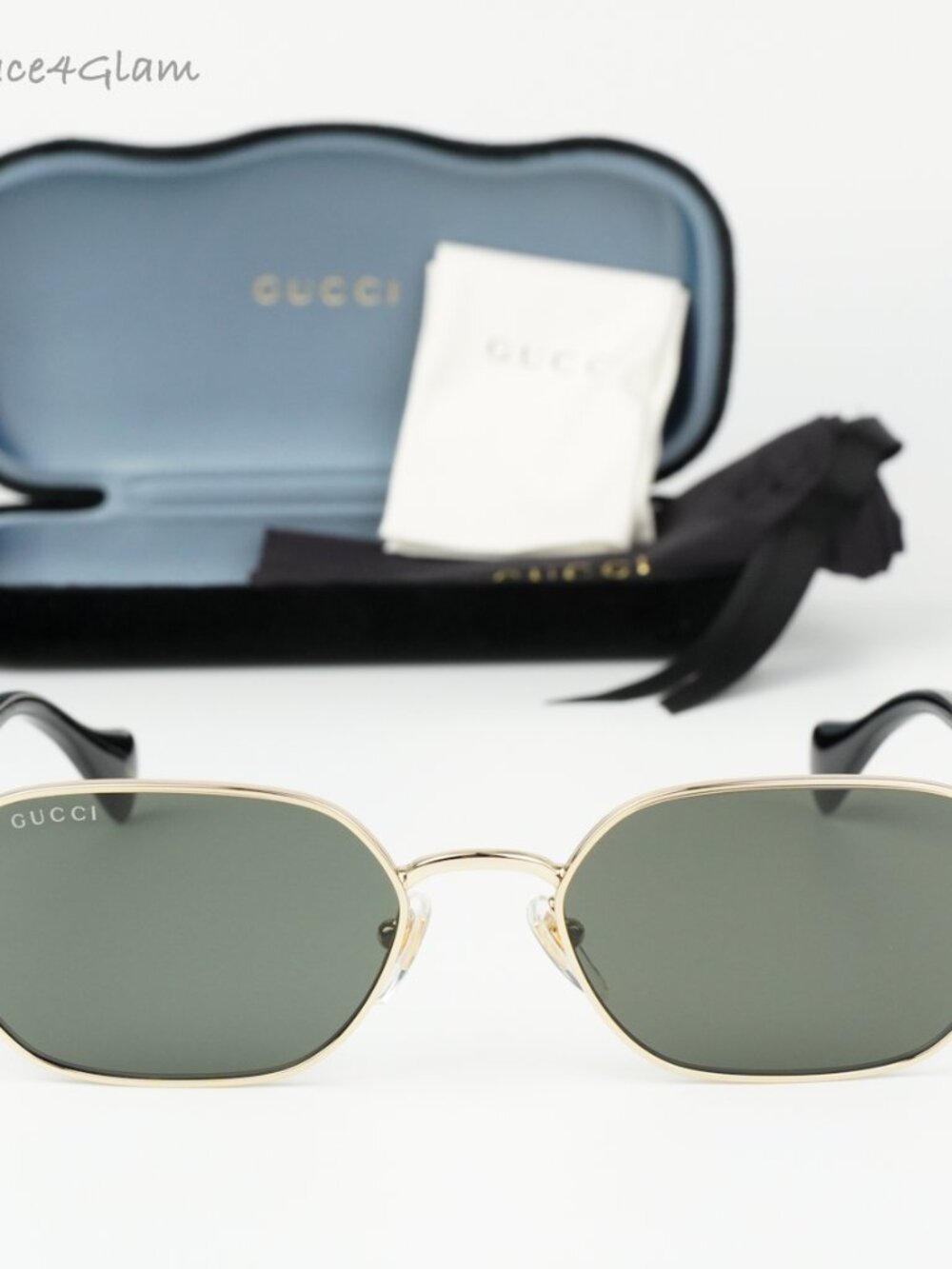 Gucci Men Sunglasses Gold Black Grey Geometric GG1593S 001 BRAND NEW